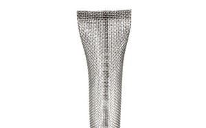 fishtail pinched end closure metal filter